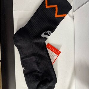 Nike Men's Black and Orange Athletic Socks